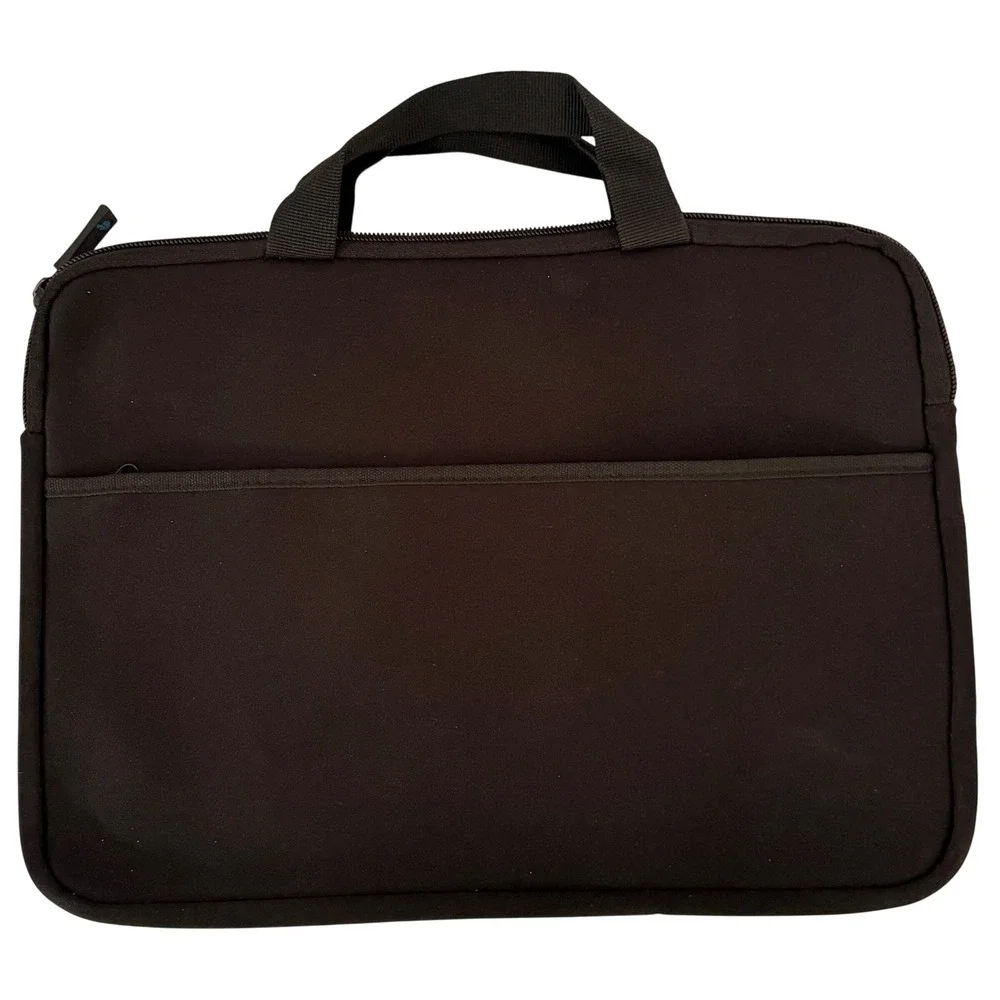 Black Neoprene Laptop Sleeve Case Padded Bag with Handles 14 inch Tech Bag